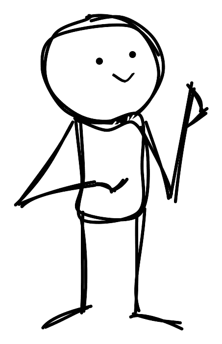 Stick figure with a pen